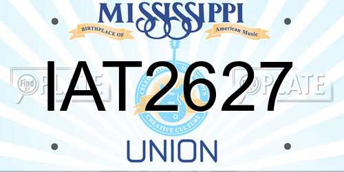 IAT2627 Mississippi License Plate