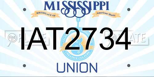 IAT2734 Mississippi License Plate