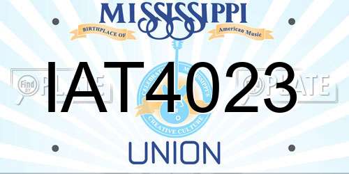 IAT4023 Mississippi License Plate