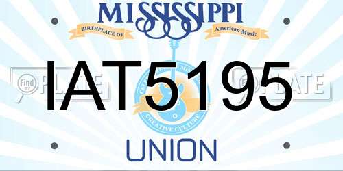 IAT5195 Mississippi License Plate
