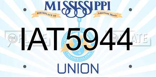 IAT5944 Mississippi License Plate