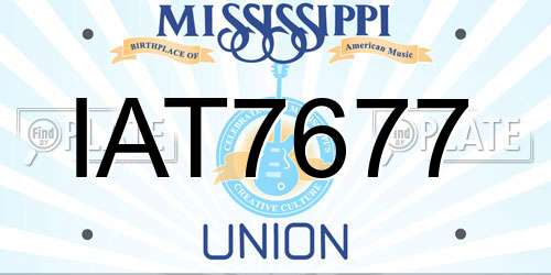 IAT7677 Mississippi License Plate