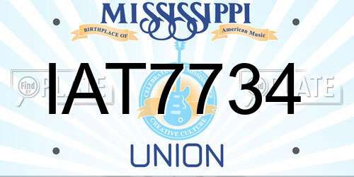 IAT7734 Mississippi License Plate