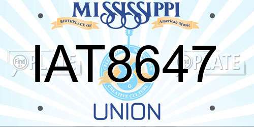 IAT8647 Mississippi License Plate