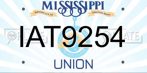 IAT9254 Mississippi License Plate