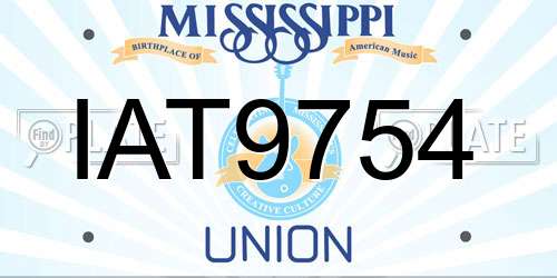 IAT9754 Mississippi License Plate