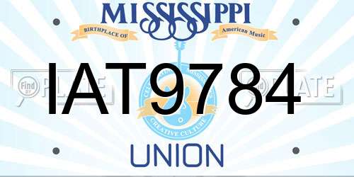 IAT9784 Mississippi License Plate
