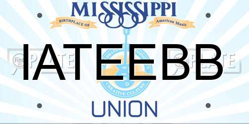 IATEEBB Mississippi License Plate
