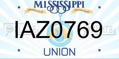IAZ0769 Mississippi License Plate
