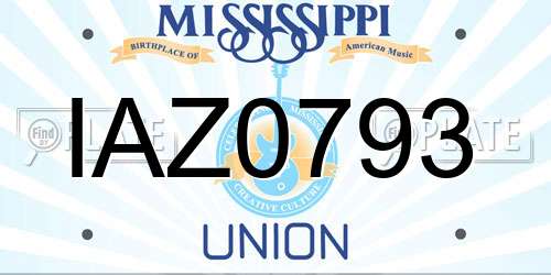 IAZ0793 Mississippi License Plate