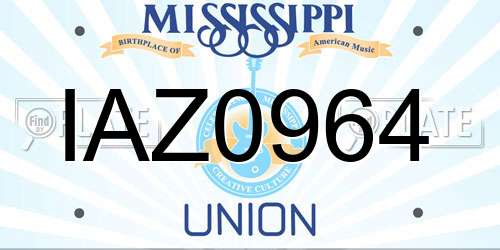 IAZ0964 Mississippi License Plate