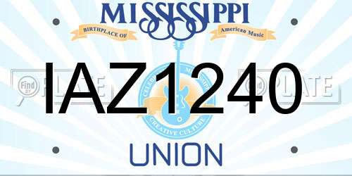 IAZ1240 Mississippi License Plate