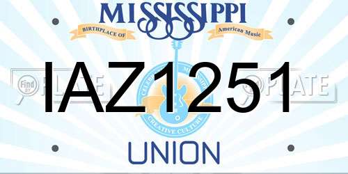 IAZ1251 Mississippi License Plate