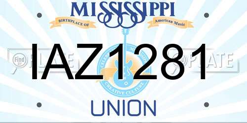 IAZ1281 Mississippi License Plate