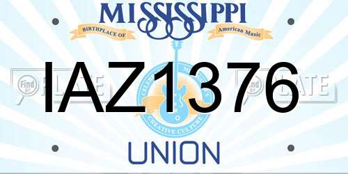 IAZ1376 Mississippi License Plate