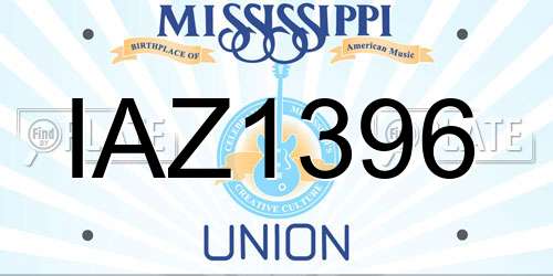 IAZ1396 Mississippi License Plate