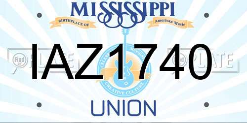 IAZ1740 Mississippi License Plate