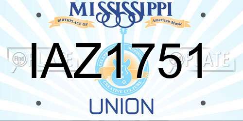 IAZ1751 Mississippi License Plate