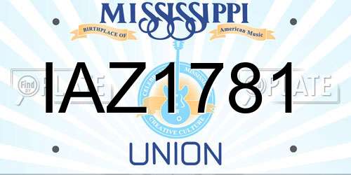IAZ1781 Mississippi License Plate