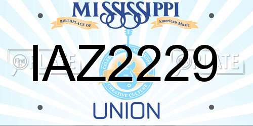 IAZ2229 Mississippi License Plate
