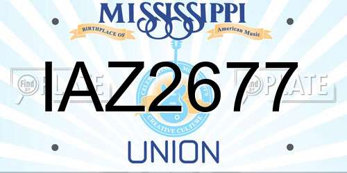 IAZ2677 Mississippi License Plate