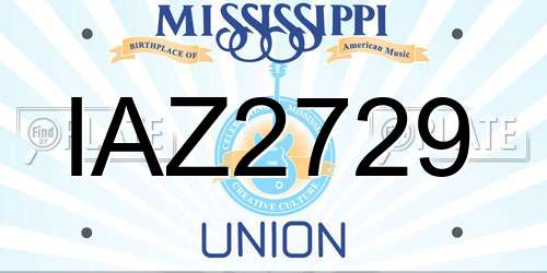 IAZ2729 Mississippi License Plate