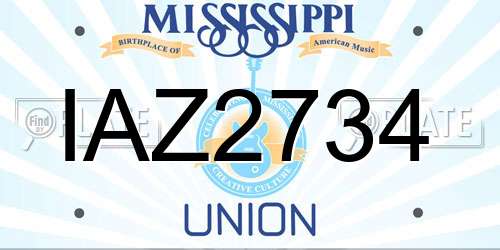 IAZ2734 Mississippi License Plate