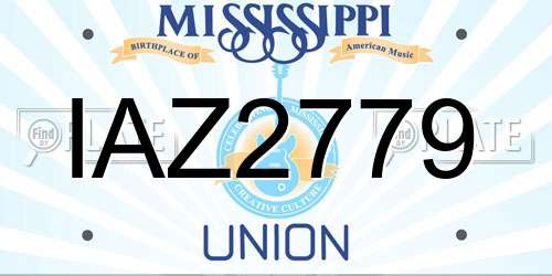 IAZ2779 Mississippi License Plate