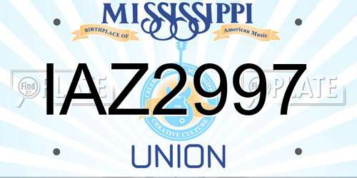 IAZ2997 Mississippi License Plate
