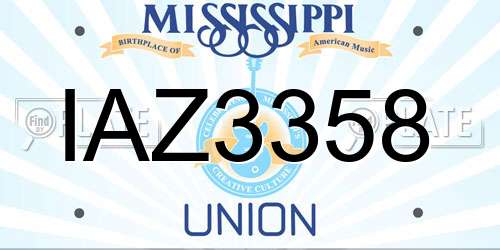 IAZ3358 Mississippi License Plate
