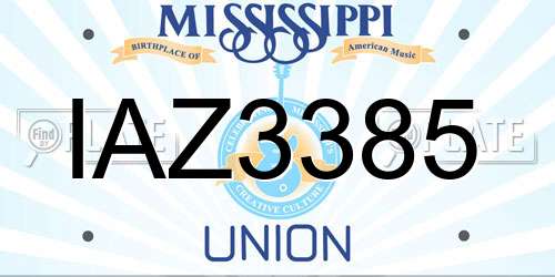 IAZ3385 Mississippi License Plate