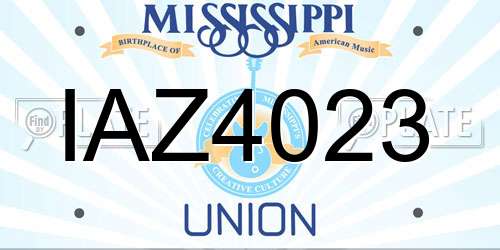 IAZ4023 Mississippi License Plate