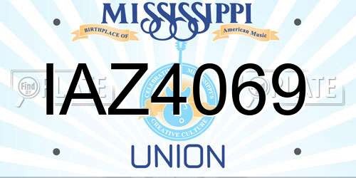 IAZ4069 Mississippi License Plate