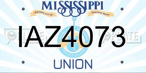 IAZ4073 Mississippi License Plate