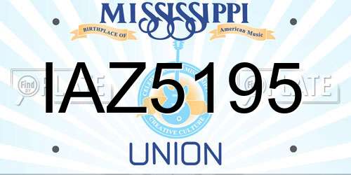 IAZ5195 Mississippi License Plate