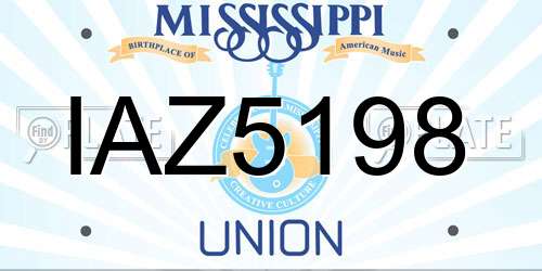 IAZ5198 Mississippi License Plate