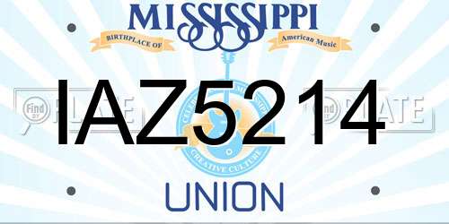 IAZ5214 Mississippi License Plate