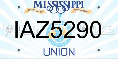 IAZ5290 Mississippi License Plate