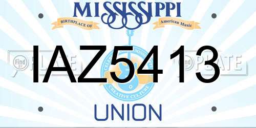 IAZ5413 Mississippi License Plate