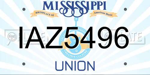 IAZ5496 Mississippi License Plate