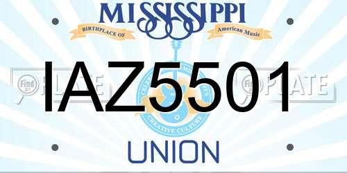IAZ5501 Mississippi License Plate