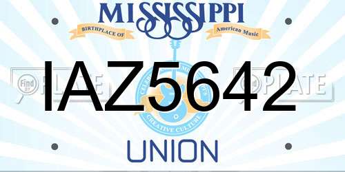 IAZ5642 Mississippi License Plate