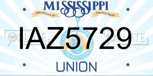 IAZ5729 Mississippi License Plate