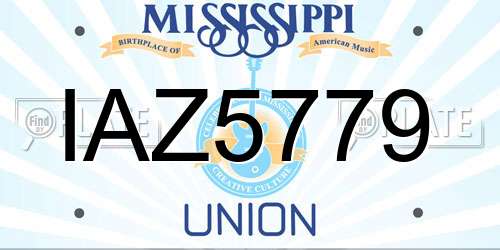 IAZ5779 Mississippi License Plate