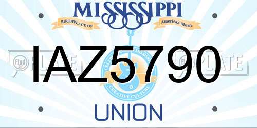 IAZ5790 Mississippi License Plate