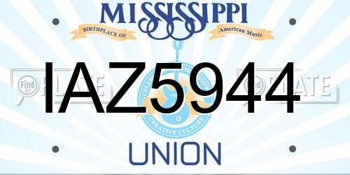 IAZ5944 Mississippi License Plate