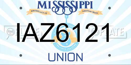 IAZ6121 Mississippi License Plate