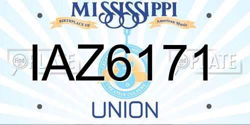 IAZ6171 Mississippi License Plate