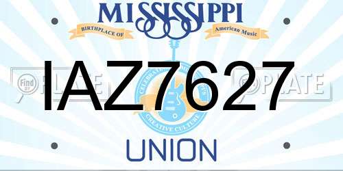IAZ7627 Mississippi License Plate
