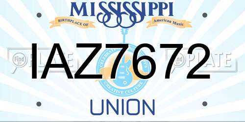 IAZ7672 Mississippi License Plate